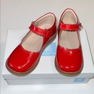 Elephantito Vibrant Red Patent Kids Mary Jane Shoes